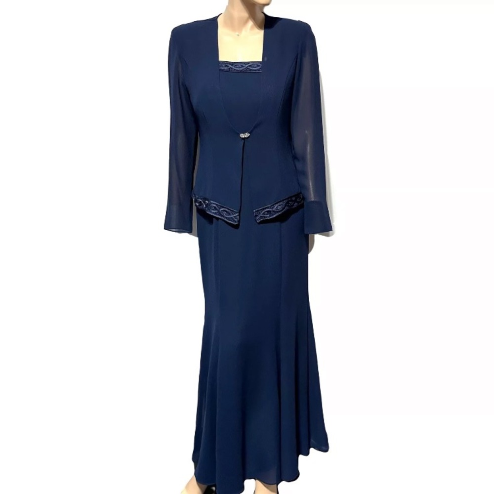 Elegant Navy Blue Women's Skirt Set